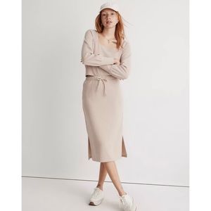 🆕 Madewell Ribbed Drawstring Midi Skirt